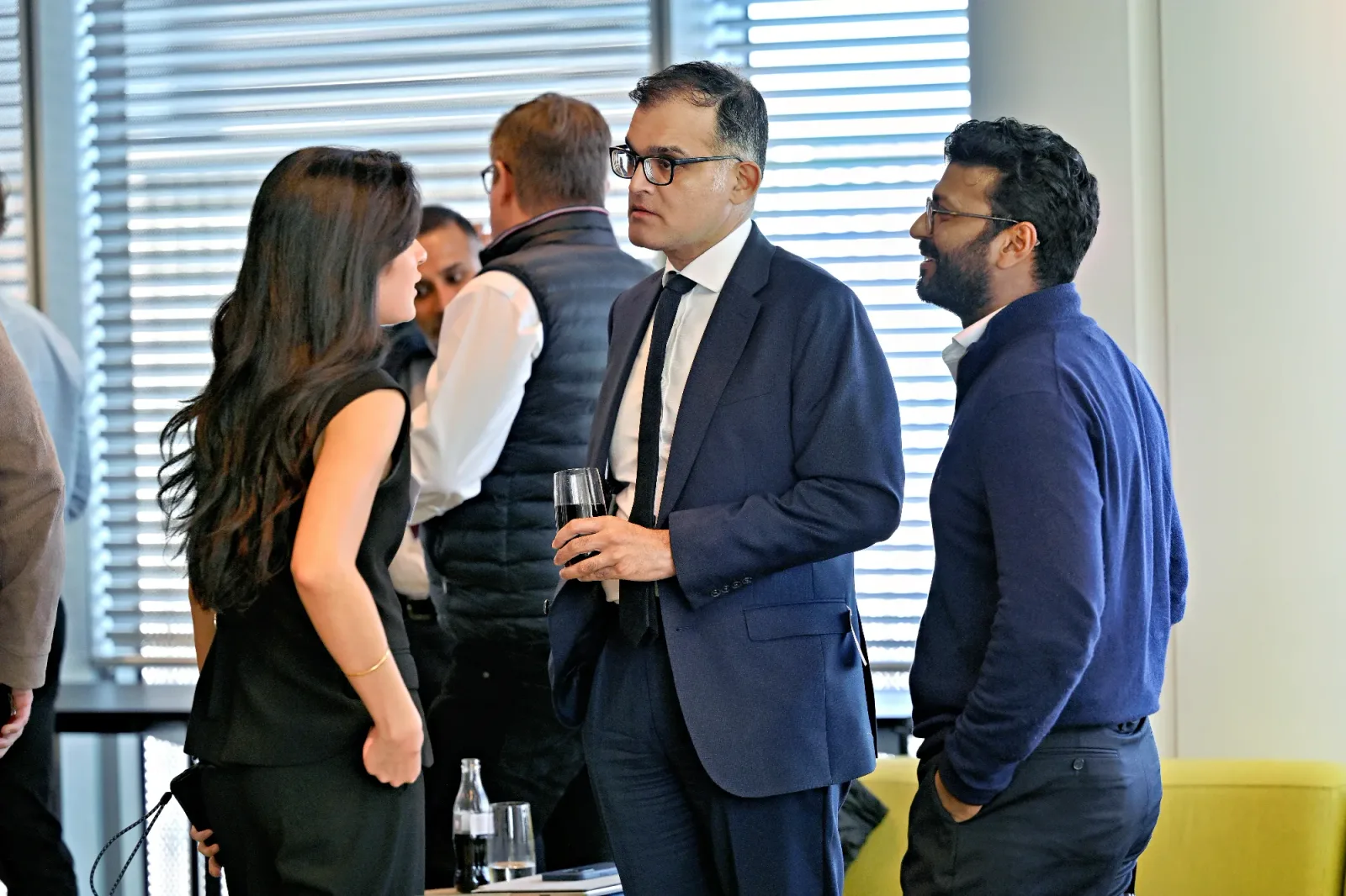 Advisers networking at a Binary Capital event