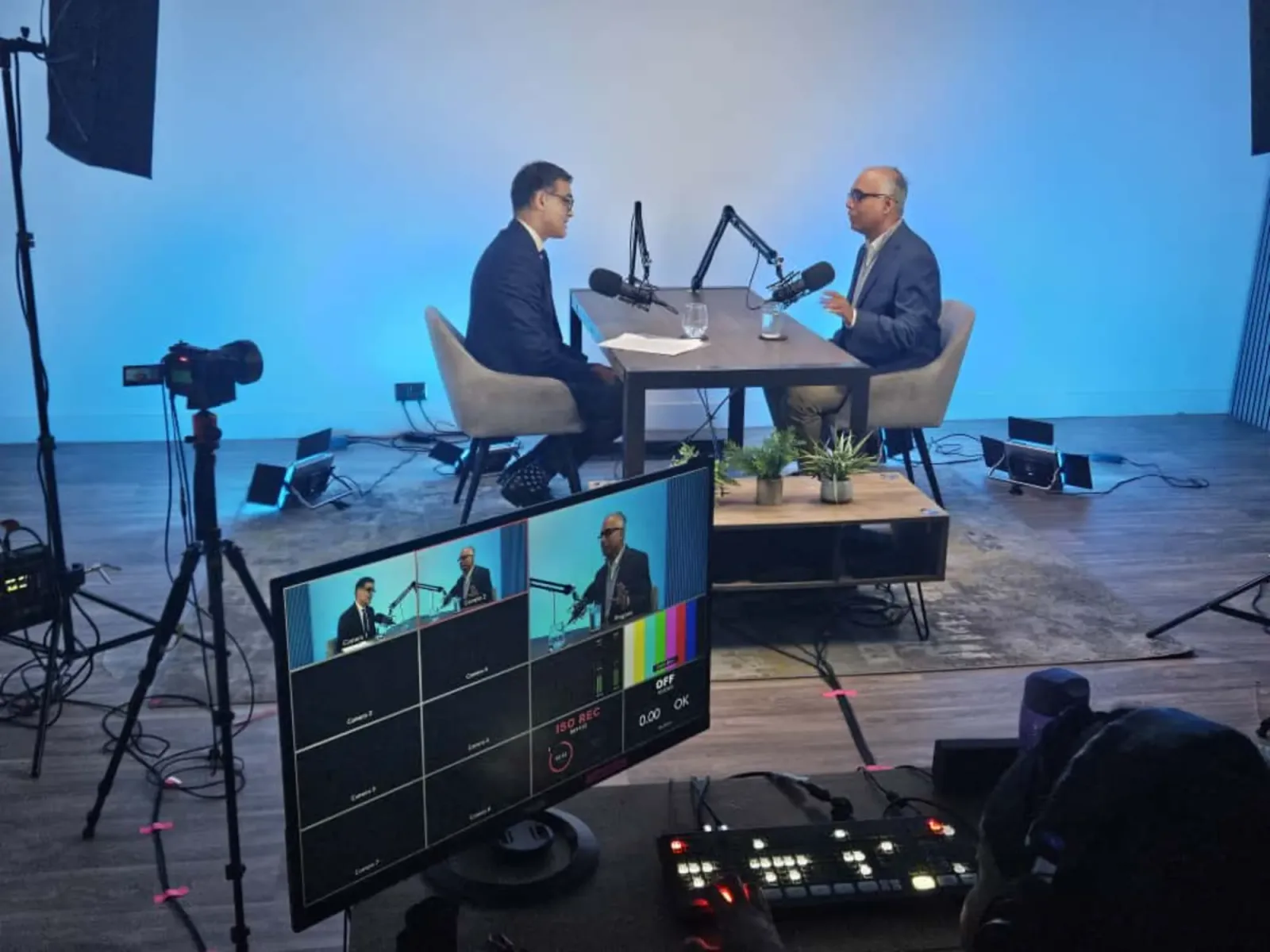 A Binary Capital insight conversation being filmed in the studio