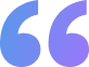 Blue-gradient quotation mark symbol with purple hue.