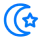 Moon and star icon.